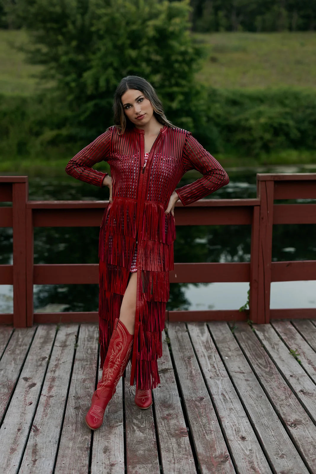 Long Sleeve Fringe Duster