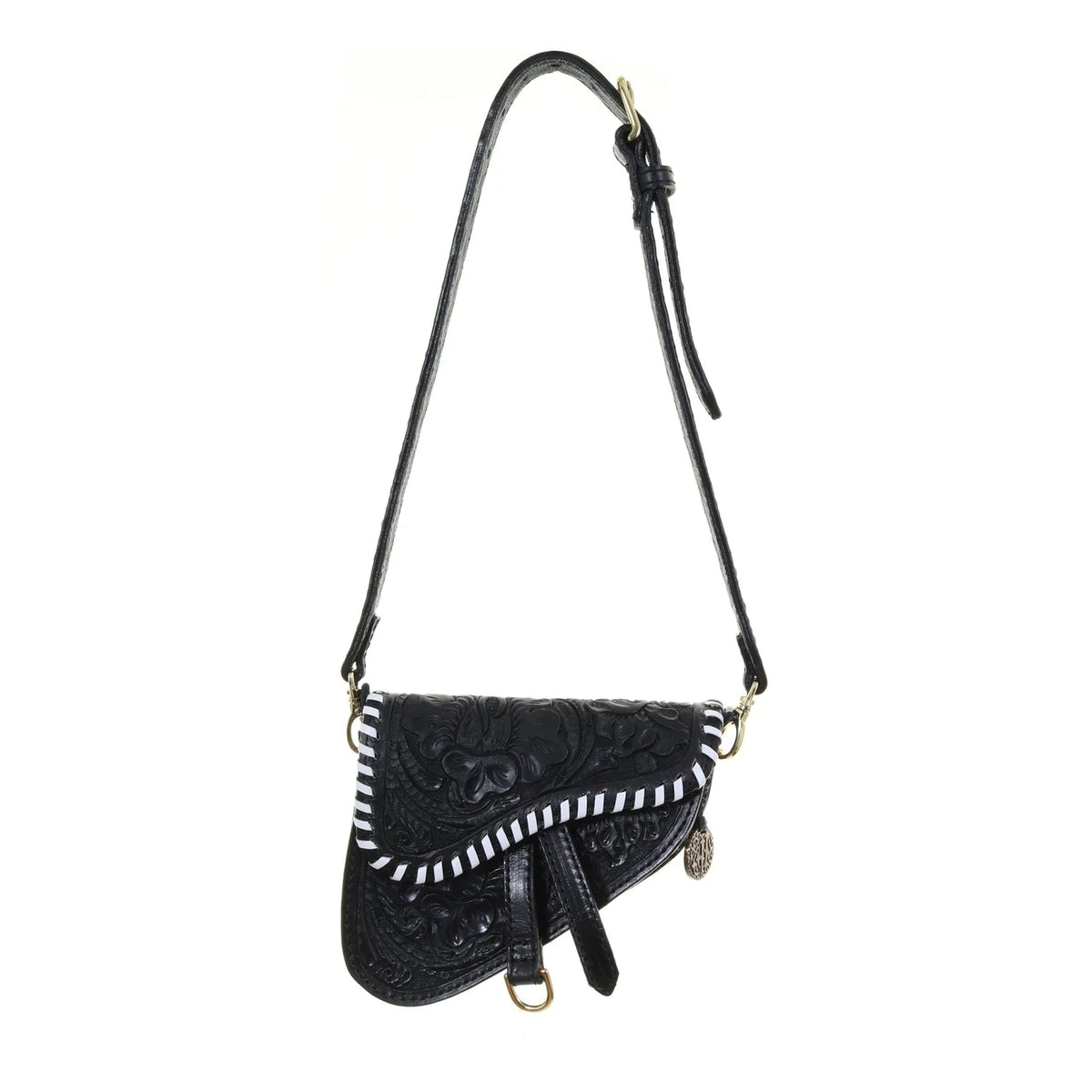 Saddle Handbag- Black & White