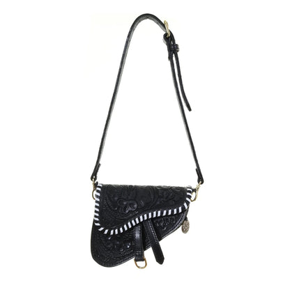 Saddle Handbag- Black & White