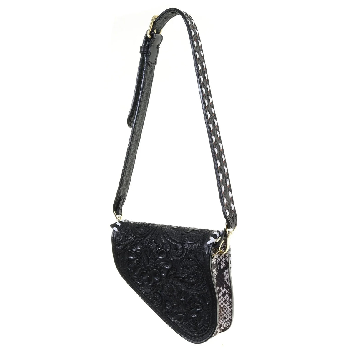 Saddle Handbag- Black & White