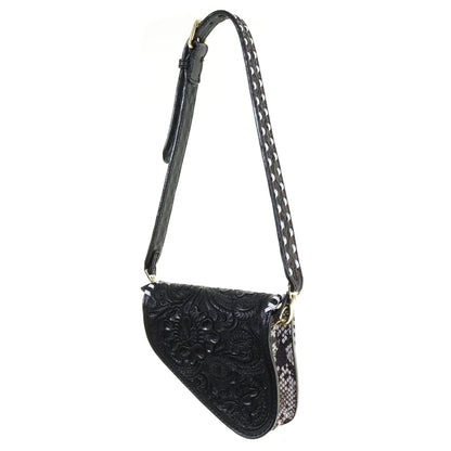 Saddle Handbag- Black & White