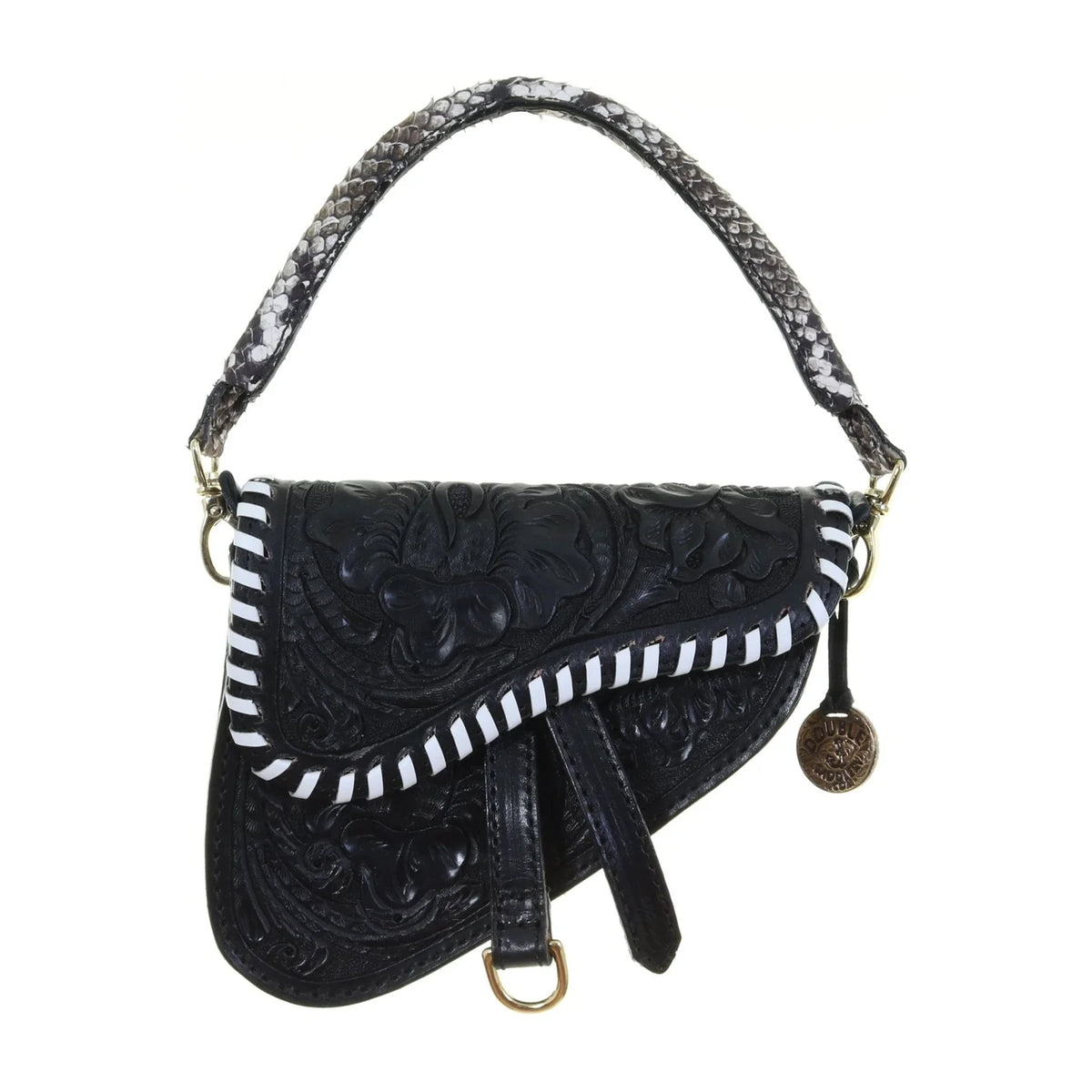 Saddle Handbag- Black & White