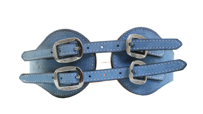 Blue Suede Quad Buckle Belt