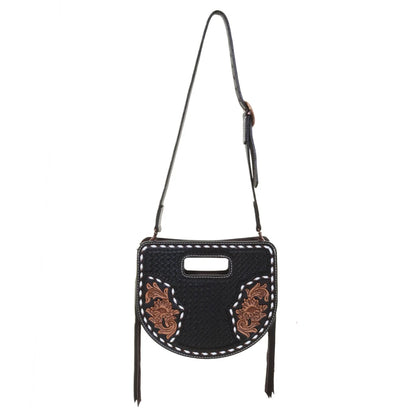 Half Circle Tooled Handbag