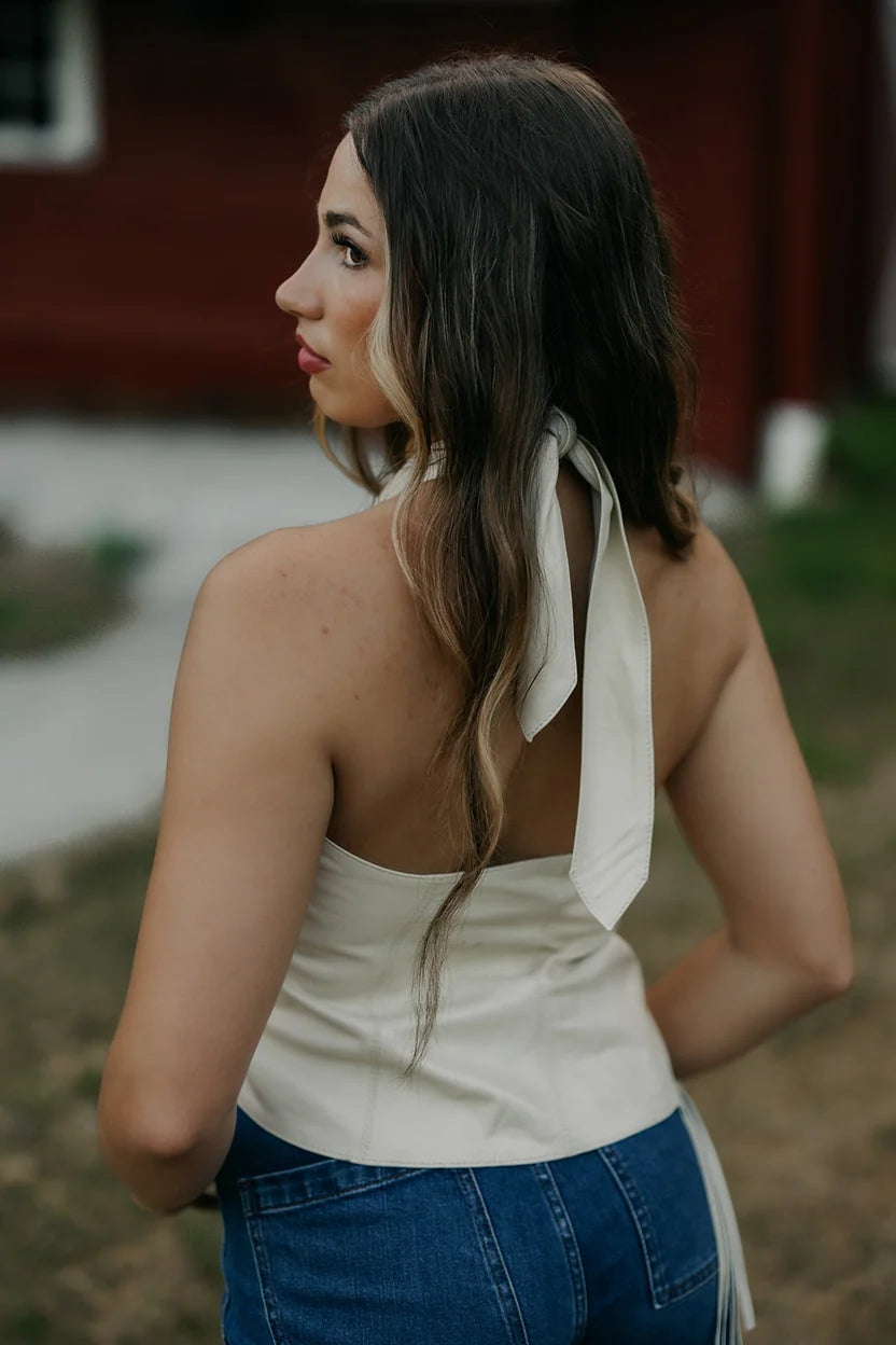 Daisy Fringe Wrap Halter