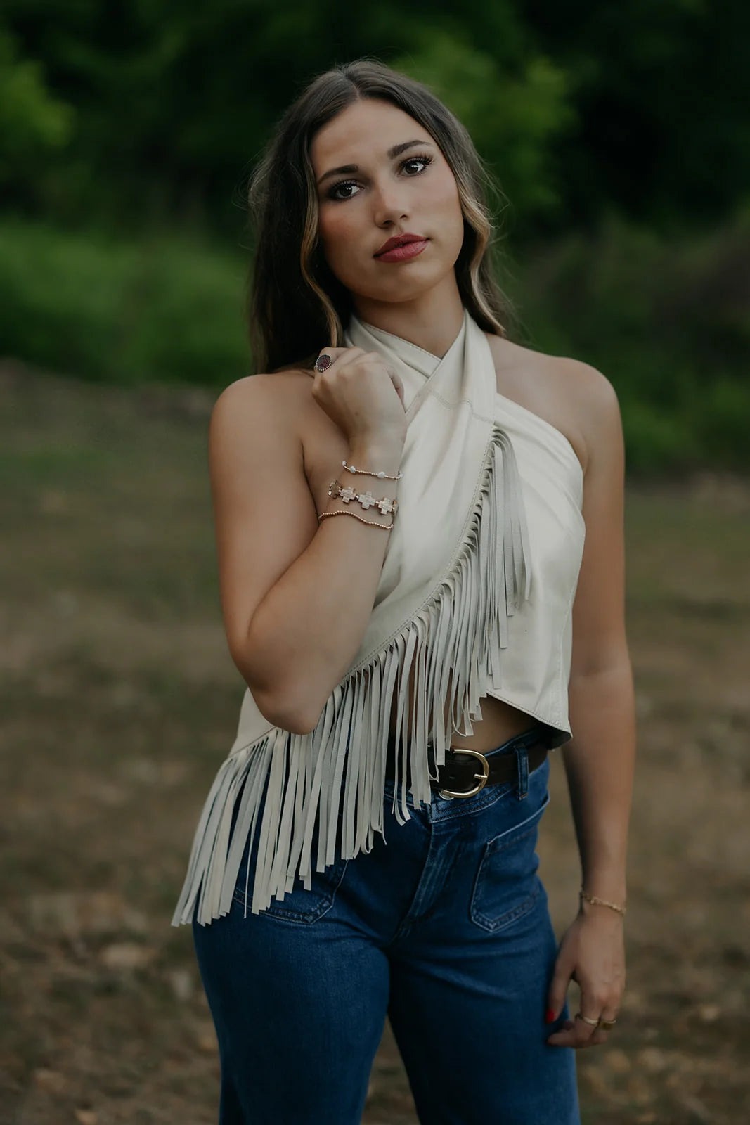 Daisy Fringe Wrap Halter