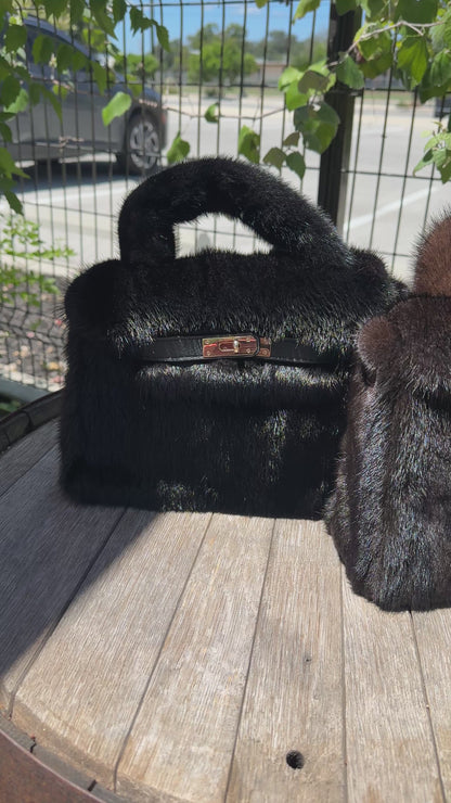 Mink Handbag - Black